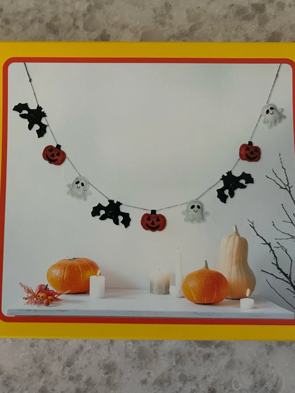“New” Candy Corn Lane Halloween Felt Garland - Pumpkins, Ghosts & Bats